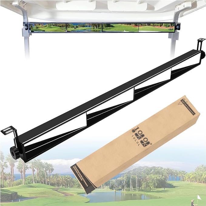 10L0L Golf Cart 4-Panel Wide Angle Rear View Mirror - Universal Fit for Yamaha, Club Car, EZGO, Eliminate Blind Spots