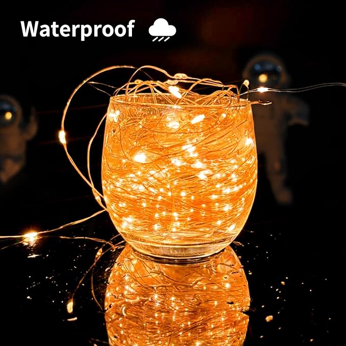 2 Pack Solar Fairy Lights Outdoor, 33 Feet 100 LEDs 8 Modes String Lights for Outside, Waterproof Solar Outdoor Light for Patio Yard Christmas Tree Halloween Wedding Party Decorations, Orange