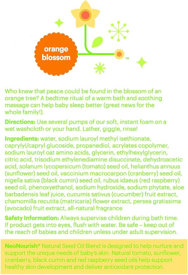 Babyganics Baby Shampoo + Body Wash Pump Bottle, Orange Blossom, 16oz, , Packaging May Vary