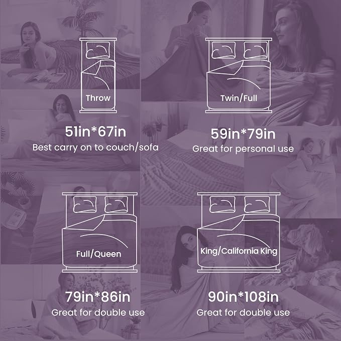 Elegear Arc-Chill 3.0 Cooling Blanket for Hot Sleepers, Twin Size, Purple | Q-Max>0.5 Cooling Fabric, Absorbs Heat to Keep Body Cool, Breathable Summer Blankets for Night Sweats & Menopause, 59"x79"