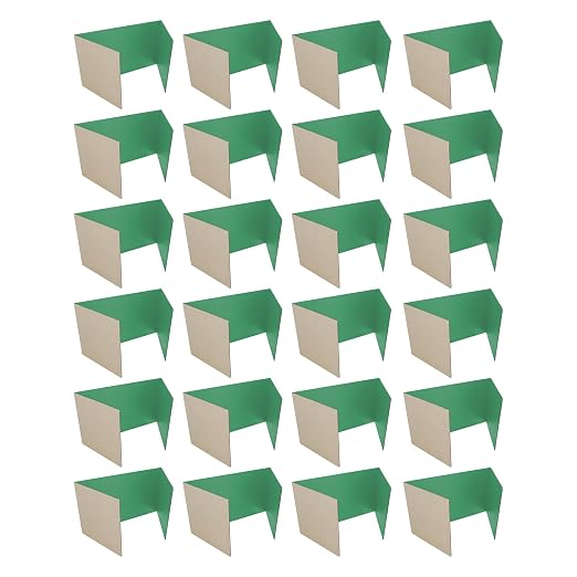 Flipside Products 18”x 48” Green Study Carrel, Privacy Boards, Student Privacy and Focus Booth for The Classroom, Desk Divider Cubby for Tests, Made in USA - 24 Pack