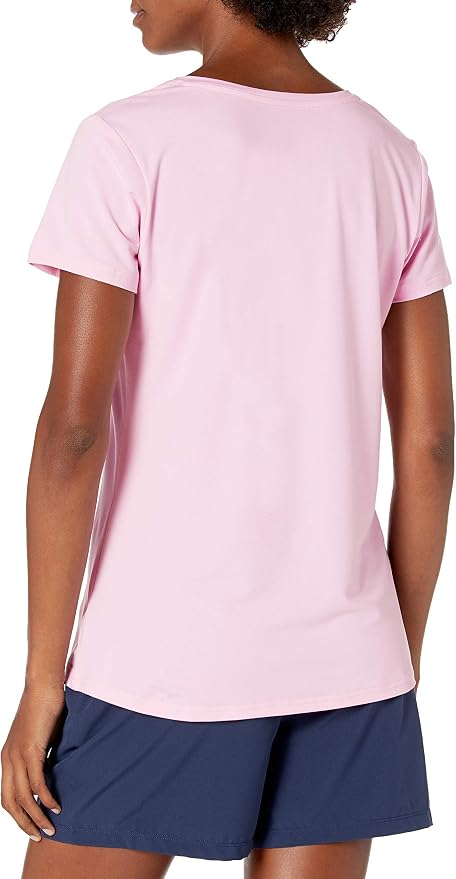 Amazon Essentials Women's Active Quick Dry Tech Stretch Short-Sleeve V-Neck T-Shirt (Available in Plus Size), Pack of 2