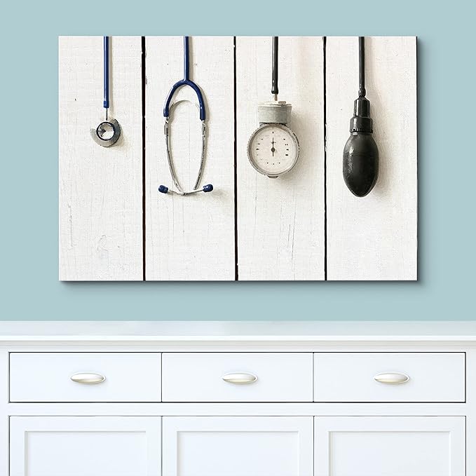 wall26 Canvas Print Wall Art Medical Apparatus Tools on Wall Medicine People Digital Art Modern Art Contemporary Scenic Colorful for Living Room, Bedroom, Office - 32"x48"