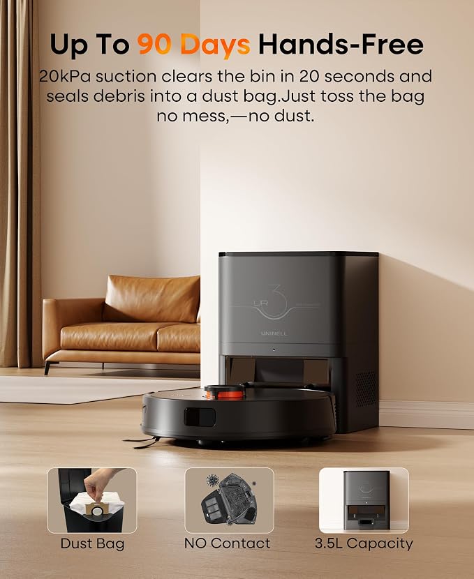 Robot Vacuum and Mop 7000Pa LiDAR Self-Empty Station | Robot Vacuum Ultra quiet cleaning, Alexa voice control, customizable no-go zones for multi-floor households carpets pet hair