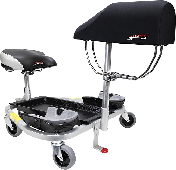 Racatac Kneeling/Sitting Creeper, 3 Inch Casters, Chest Support, Knee Pads, Made in the USA, 01RAC3CS