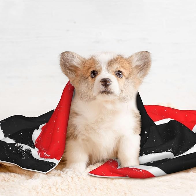 Double Sided Pet Mat for Dog Bed Topper Cat Blanket Furniture Protector, Trinidad and Tobago Flag, Reversible Plush with Tactile Dot Pattern for Style Change