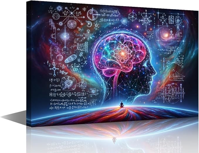 Canvas Wall Art for Living Room Artificial Intelligence Painting Artwork Robot Brain Posters and Prints House Decorations AI Paintings Wall Decor Neural Network Picture Hanging 24"Wx36"Hx1 Panel