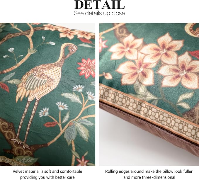 Designer French Velvet Throw Pillow Cover,Set of 2,22"x22"-Mitchell | Pillow Cover,Concealed Zipper Design,Dragonfly Pattern,Sofas,Bedroom,Living Room,Lounge Chairs,All Season Home Decor
