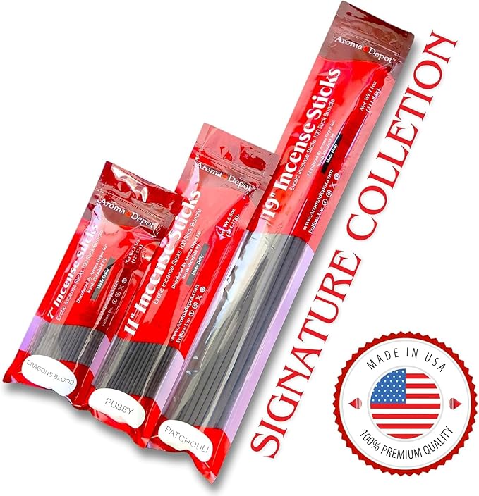 Aroma Depot Sweet Orange Exotic 11'' Incense Sticks. Approx. 85 to 100 Sticks Per Bundle, Each Natural Stick Burns for 45 mins to 1 Hour Each. Long Lasting. Guarantee 100% Pure