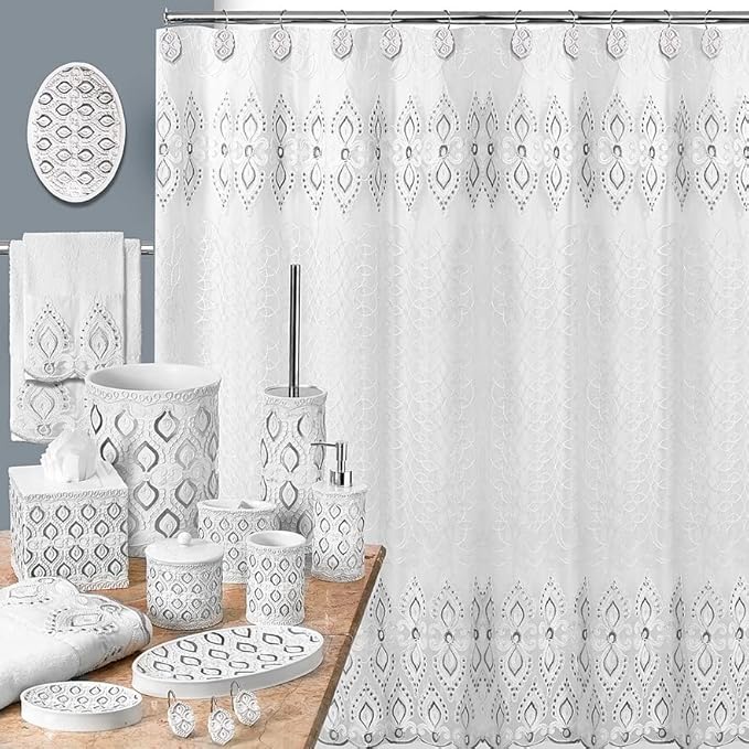Zahari Home Monaco Modern Bathroom Rug Classic Luxury Bath Rug Contemporary Decor Beautiful Bath Shower Tub Décor Unique Design Stylish Bathroom Rug Shower Mat