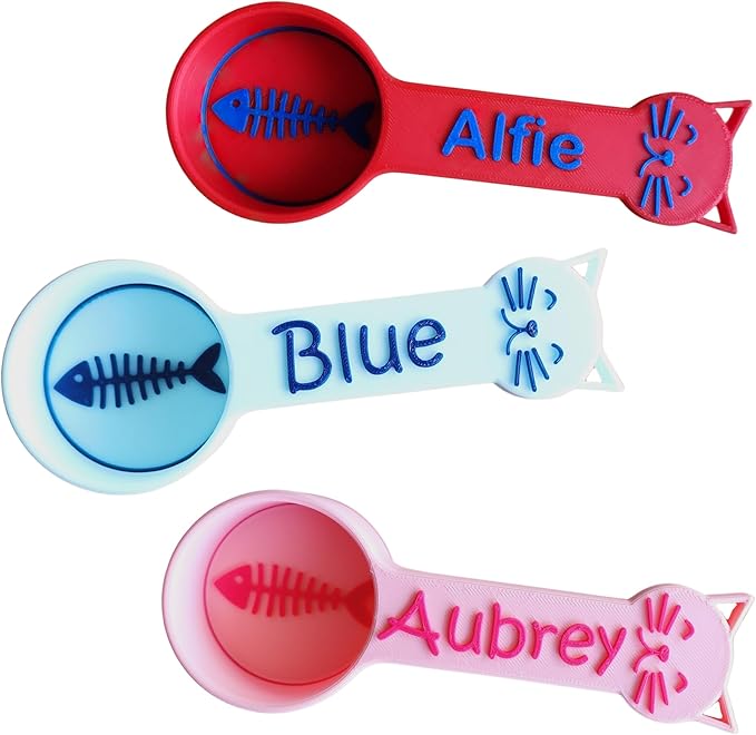 Personalized Cat Food Scoop, Cat Food Measuring Cup with Name, Kibble Scoop (16 oz - 2 cups)