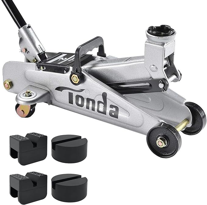 TONDA Floor Jack Silver and Jack Pad Set