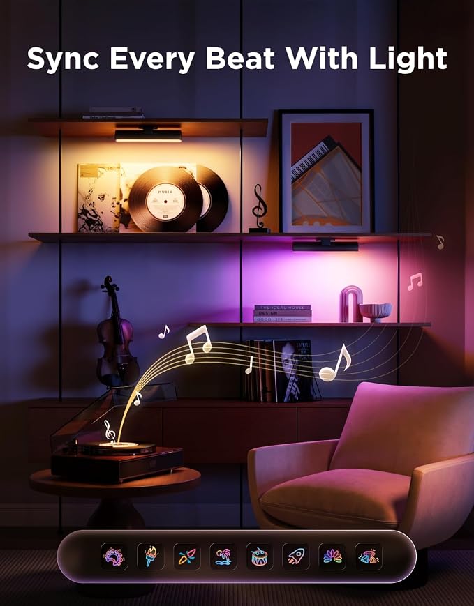 Govee Smart Light Bar, RGBICWW TV Lights for Living Room, Gaming, Black | Compatible with SmartThings, Matter, Alexa, LED Light Bar with Scene and Music Modes for Living Room, Gaming, PC, App Control