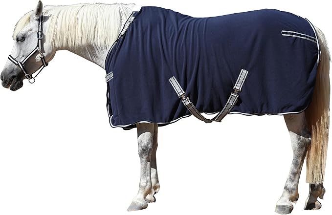 Horse Fleece Cooler, Blanket Liner - 300g Anti-Pilling Fleece, Moisture-Wicking, Cooling & Drying for Post-Workout, Bath & Travel, Prevent Overheating & Chilling Navy 72