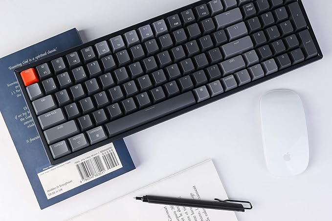 Keychron K4 Wireless Bluetooth/USB Wired Gaming Mechanical Keyboard, Compact 100 Keys RGB LED Backlit Gateron Brown Switch N-Key Rollover, Aluminum Frame for Mac Windows, Version 2