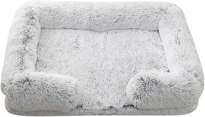 Dog Beds Large Sized dog Orthopedic, Sofa Dog Bed with Waterproof Lining and Nonskid Bottom, Rectangle Washable Dog Bed for Medium Small Dogs and Cats Comfortable ( Color : Gray , Size : 43 x 27" )