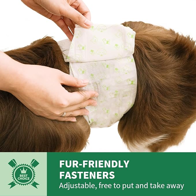 IMMCUTE Large Dog Diapers Male, 50 Ct, Extra-Wide Disposable Male Dog Wraps, Breathable, Comfortable Cotton Fabric with Super Absorbent Male Dog Diapers, Suitable for Medium to Large Breeds