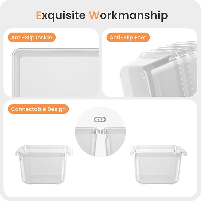 A-LuGei 【Military Grade】 Drawer Organizer,【】 Makeup organizer,【Holds 177 Items】 Bathroom Organizers and Storage,Organization and Storage,Desk Drawer Organizer for Vanity【Clear】