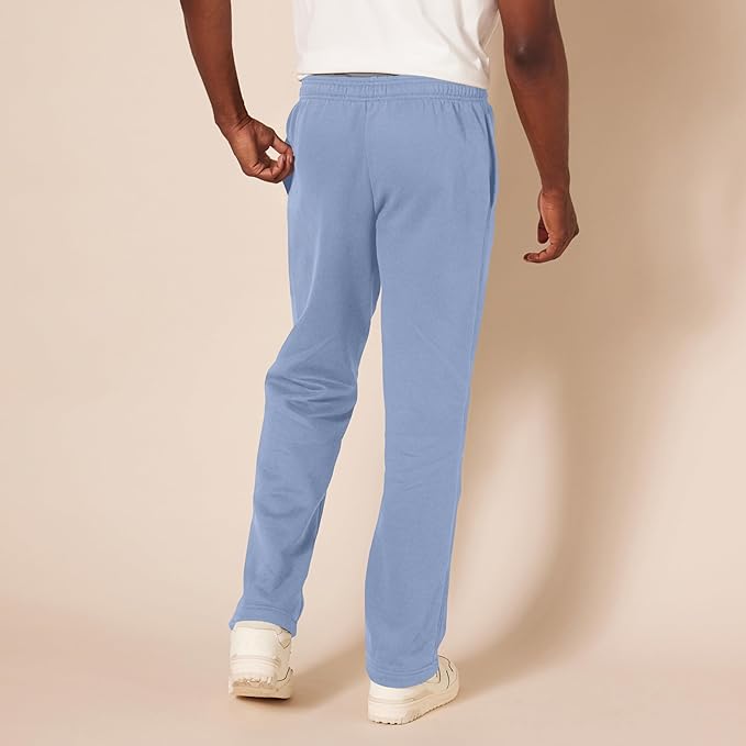 Amazon Essentials Men's Relaxed Straight Leg Fleece Open Bottom Sweatpant (Available in Big & Tall)