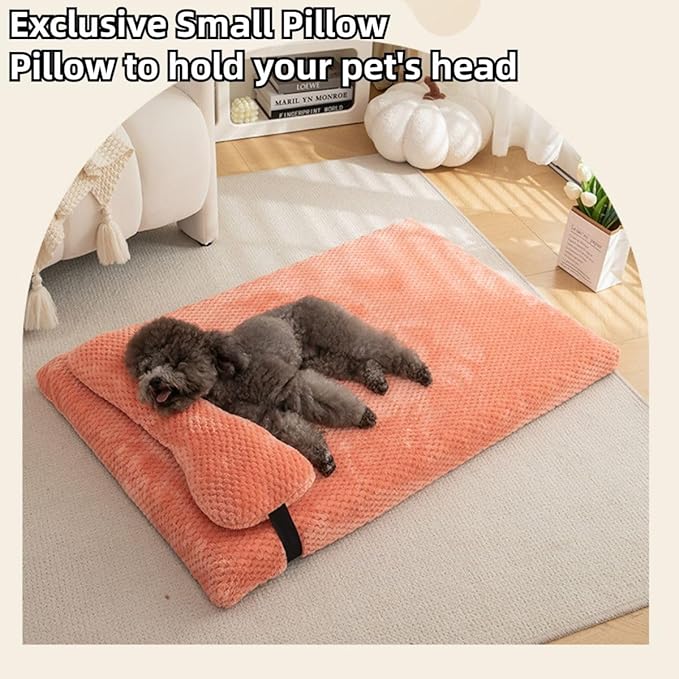 Dog Bed for Small Medium Large Dogs, Dog Mattress with Removable Pillow for Crate Kennel, Sofa Dog Bed, Super Soft Pet Bed for Dogs and Cats, Pet Beds & Furniture (Coffee,Small)