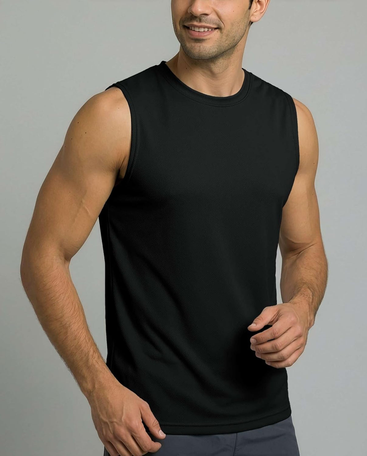 Real Essentials Men's Mesh Active Athletic Tech Tank Tops - 5 Pack for Workout & Training | Big & Tall Sizes Available