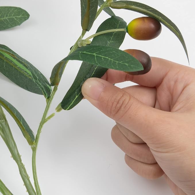 SHACOS 3 PCS 39" Fake Olive Tree Branches Olive Stems Large Tall Artificial Greenery Stems Bulk Faux Olive Branches for Vase Olive Leaves Plant Branch Greenery Decor