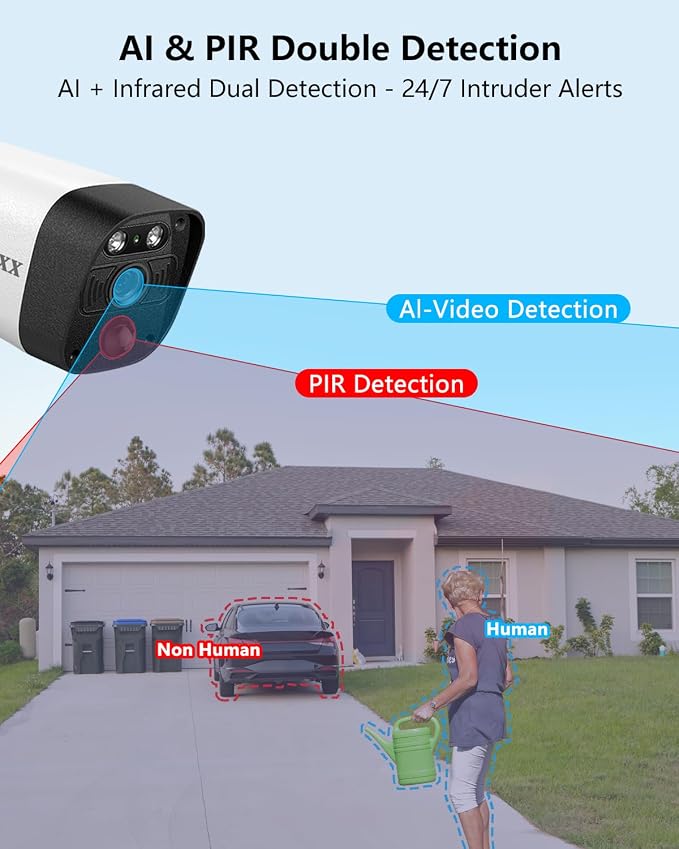 (2026 Update) Wireless WiFi Outdoor Security Camera System with Dual Antenna Cameras, 55% Stronger Signal, 130�� Wide Angle, 2-Way Audio, No Monthly Fee, Home NVR Security System