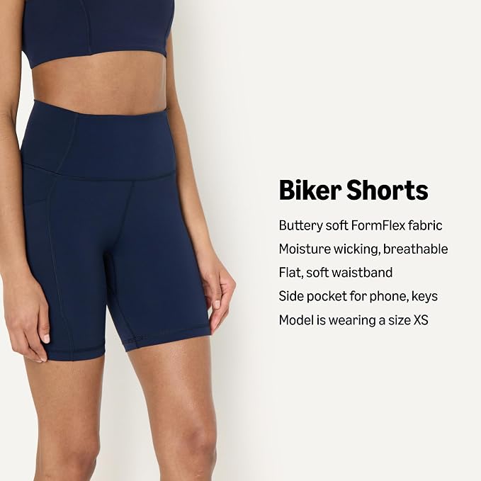 Amazon Essentials Women's Active FormFlex Buttery Soft High Waist Biker Shorts