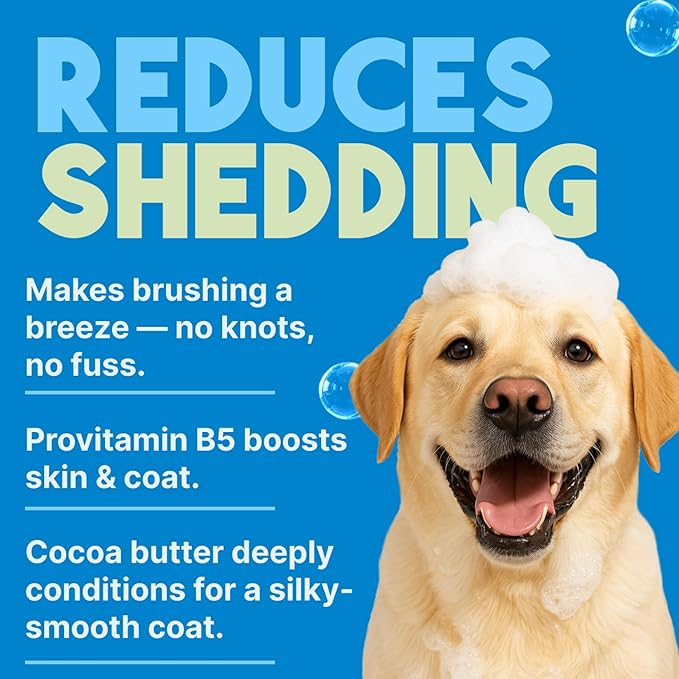 TropiClean Deshedding Dog Conditioner, Professional Conditioner, Reduces Shedding & Softens Coat, Puppy Safe, Lime & Cocoa Butter Scent, 1 Gallon