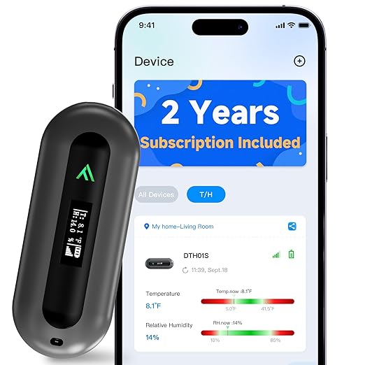 Cellular Temperature Monitor for RV Pet Safety – 4G Remote Temperature, Humidity & Power Outage Monitor for Vacation Home & Server Room | App Controlled | No WiFi | 2 Year Subscription Included