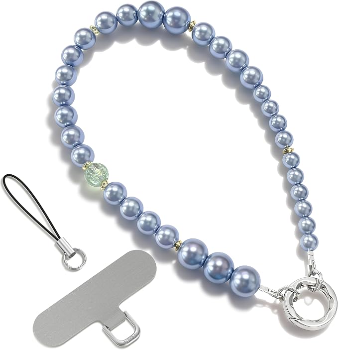 SURPHY Phone Charm, Handmade Beaded Phone Wrist Strap with Tether Tab | Phone Charm Strap, Phone Chain with Premium Metal Buckle, Wrist Strap Fits Cellphone Cases, Wallets, Bags, Keys