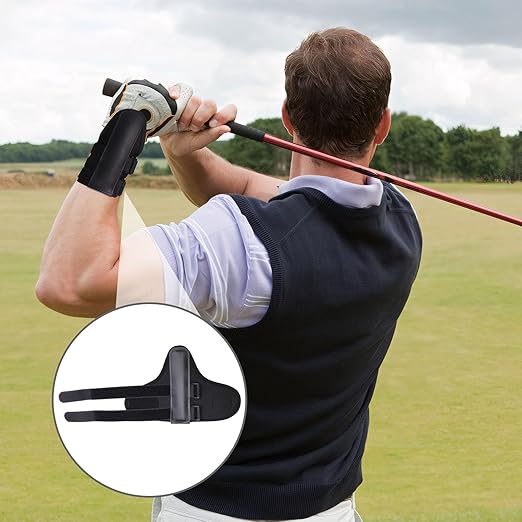 panthra Golf Wrist Training Aid, Golf Wrist Brace, Firm Fit, Hand Gesture Practice Tool Wrist Correction, Suitable for Beginners to Train Grip and Swing Training Aids (Black)