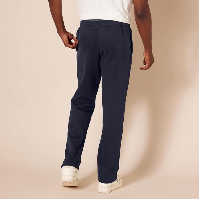 Amazon Essentials Men's Relaxed Straight Leg Fleece Open Bottom Sweatpant (Available in Big & Tall)