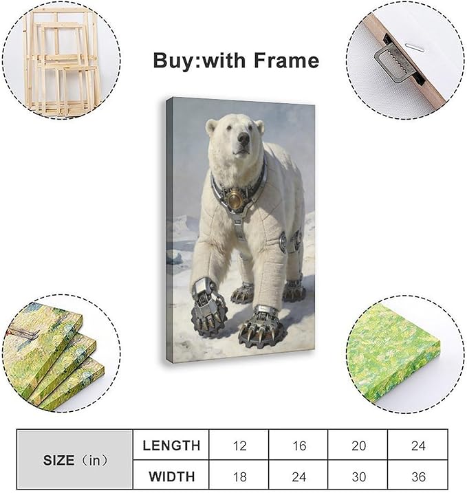 Framed Futuristic Fantasy Wall Art for Living Room TV Wall Modern Tech Style Home Decor 08x12inch(20x30cm)