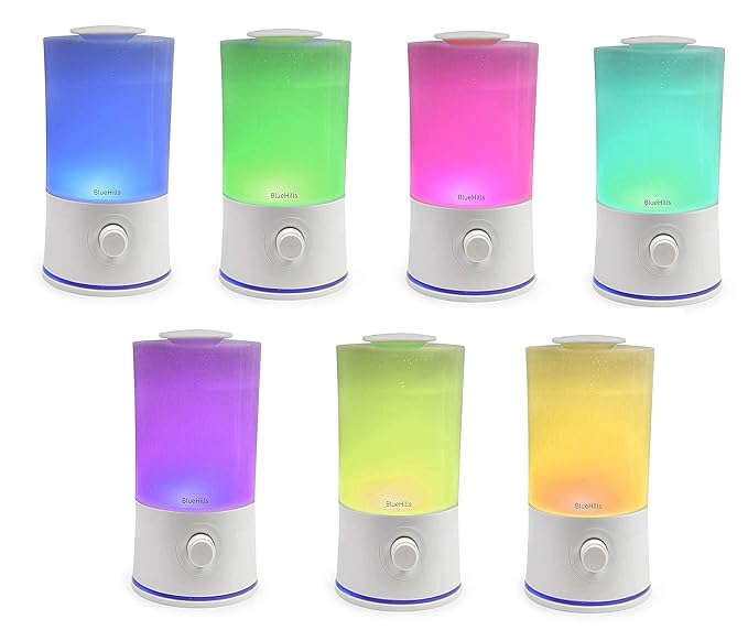 BlueHills Premium 2000 Ml and 1000 Ml Set of 2 Large Essential Oils Diffusers for Large Rooms Big Capacity Models Adjustable Cool Mist Great Gift – Value Pack of 2 White