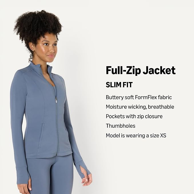 Amazon Essentials Women's Active FormFlex Buttery Soft Slim Fit Quarter Zip Long Sleeve Pullover Jacket