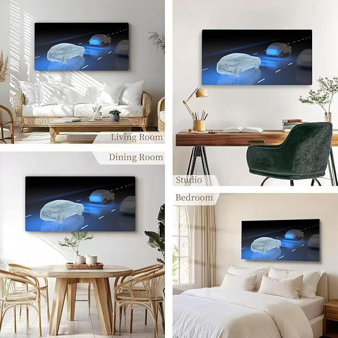 Wibinuki Wall Art Wall Decor Wall Paintings Autonomous vehicle technology for Living Room Bedroom Bathroom Home Decor Can Be Hung Directly 20"x 40"