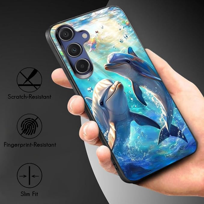 Designed for Galaxy A16 5G Phone Case,Slim Silicone Shockproof Protective Case for Galaxy A16 5G 6.7 inch,Dolphin
