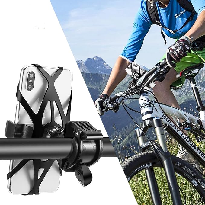 Ziciner 3 PCS Bike Phone Mount Holder Band, Elastic Smart Phone Security Silicone Strap for Motorcycle Bike Phone Mount, Universal Bike Accessories Replacement Parts for Most Cell-Phone (Style 2)
