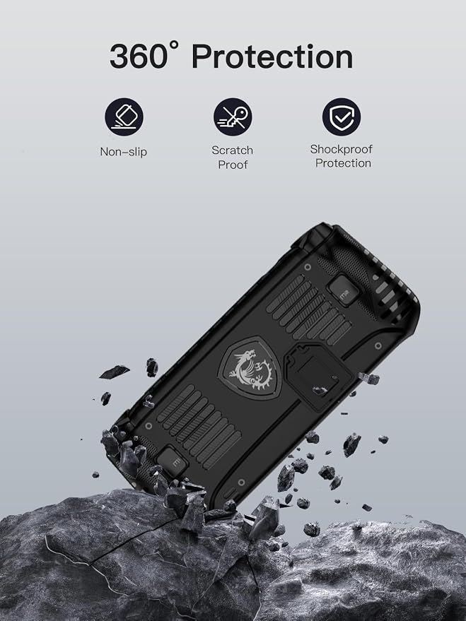 for MSI Claw 8 AI+ A2VM Silicone Grip Case ���Soft Skin Silicone Case Full Protective Case Cover with MSI Claw 8 AI+ A2VM-Black