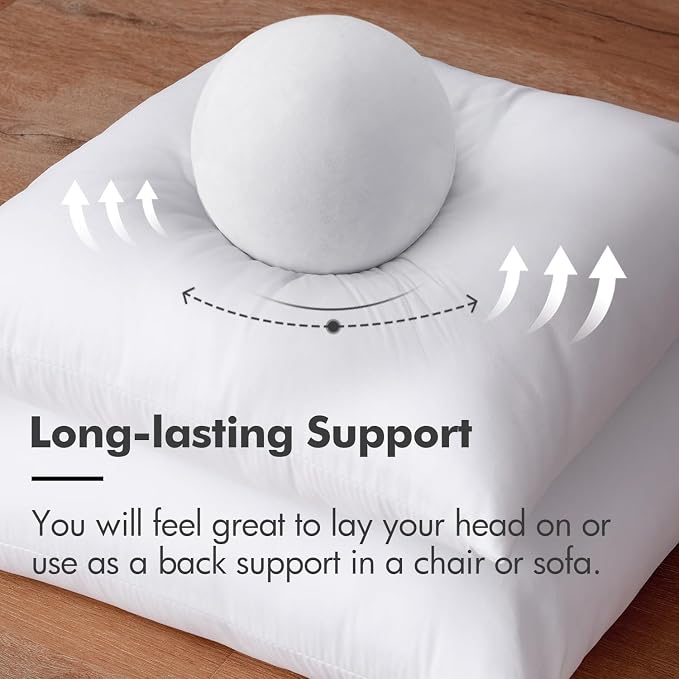 MIULEE 16x20 Inch Throw Pillow Insert for Couch Sofa Bed | Premium Virgin Filling, Soft Brushed Fabric, Rectangle Decorative Pillow, Lumbar Back and Neck Support