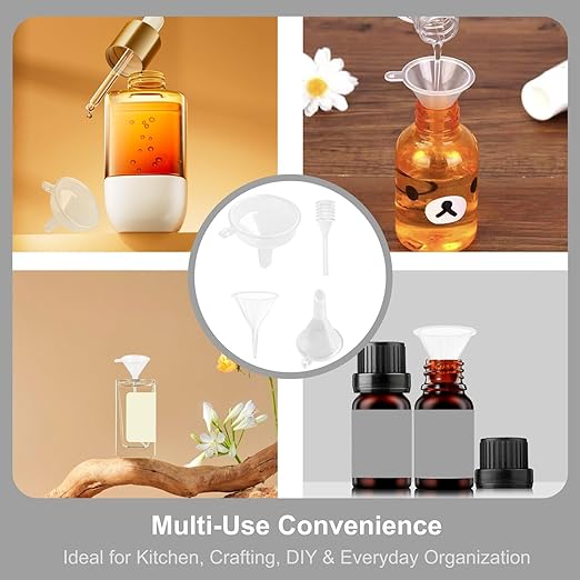 9Pcs Small Funnel with 2Pcs Droppers Set Tiny Mini Funnels for Kitchen Bottles Pet Souvenirs Essential Oils Filling Bottle Openings Convenient Powder and Water Transfer for Daily Use