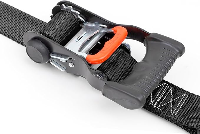 PowerTye Mfg Endless Ratchets - 1.5 inch x 7 Foot Ergonomic (no Hooks) - 800 lb. Working Load Limit - Black 2-Pack