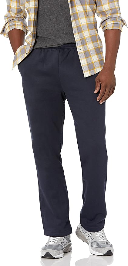 Amazon Essentials Men's Relaxed Straight Leg Fleece Open Bottom Sweatpant (Available in Big & Tall)