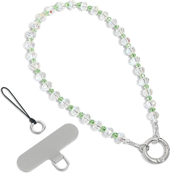 SURPHY Phone Charm, Handmade Beaded Phone Wrist Strap with Tether Tab | Phone Charm Strap, Phone Chain with Premium Metal Buckle, Wrist Strap Fits Cellphone Cases, Wallets, Bags, Keys