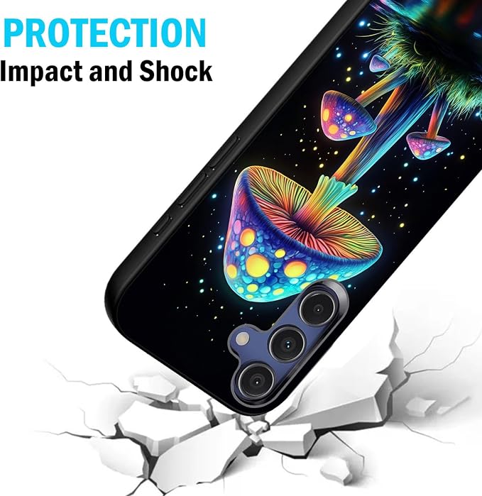 Designed for Galaxy S25 FE Phone Case,Slim Silicone Shockproof Protective Case for Galaxy S25 FE 6.7 inch,Luminous Mushroom