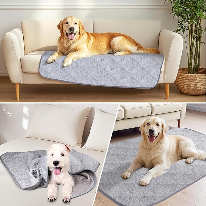 Premium Dog Cooling Blanket,Ultra-Soft & Lightweight Reversible Throw for Dogs,Washable Pet Throw Blanket with Q-MAX>0.4 for Summer,Couch Protector & Dog Bed Cover & Reusable & Built-in Strap 40x60