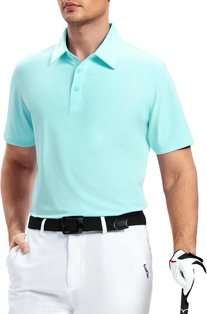 Alex Vando Mens Golf Shirt Moisture Wicking Quick-Dry Short Sleeve Casual Polo Shirts for Men