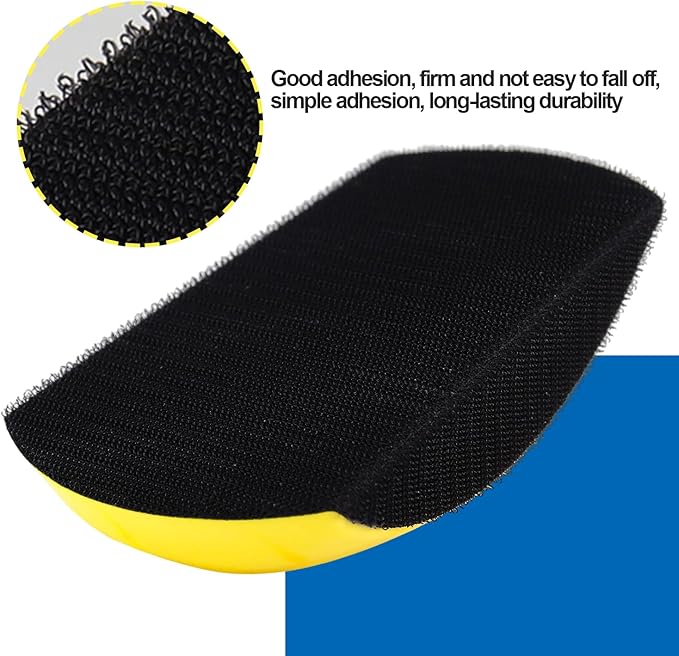 2PC 6" Hand Sanding Block Hook & Loop Backing Pad Sandpaper Holder Hand Grinding Block