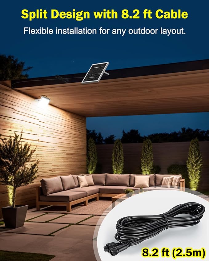 Solar Lights Outdoor Waterproof - Security Lights for Outside with Remote Control,Ultra Bright High Lumens, Aluminum Solar Powered Flood Lights Dusk to Dawn for Patio, Yard (15000MAH)